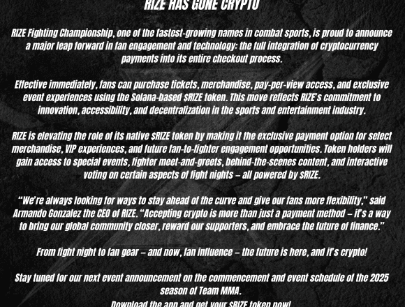 $RIZE HAS GONE CRYPTO