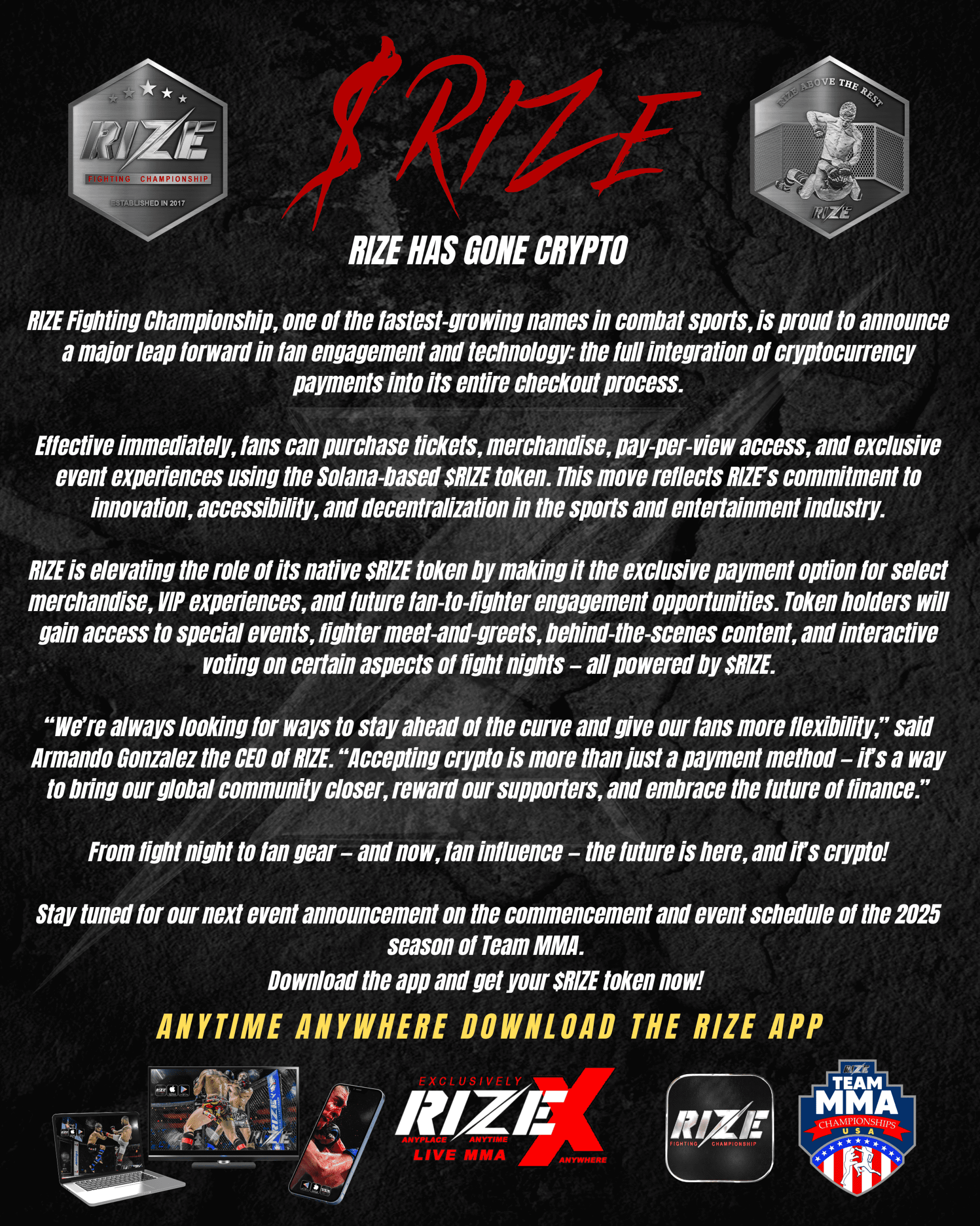 $RIZE HAS GONE CRYPTO